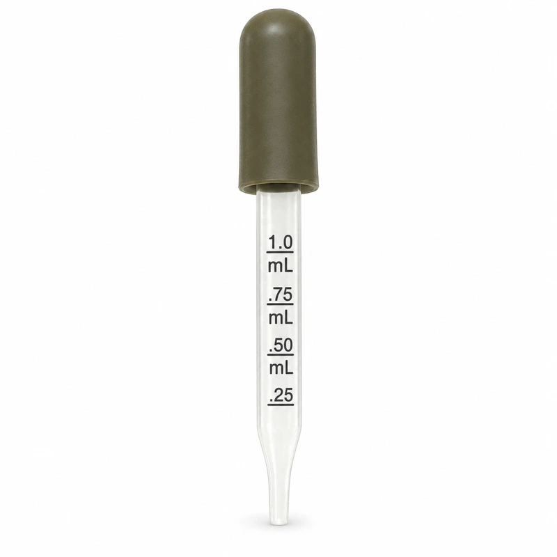 D02 · DR-06A: Gray bulb with clear graduated pipette and white collar