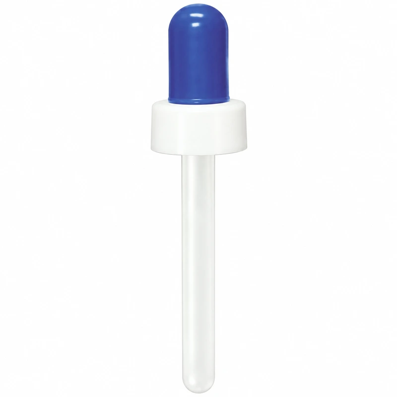 Blue bulb with white smooth collar and straight pipette