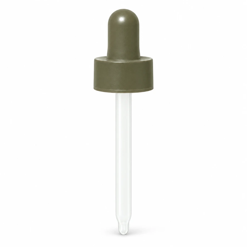 Gray bulb with dark ribbed collar and straight pipette