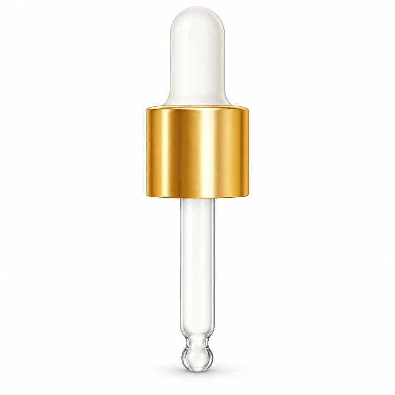 White bulb with gold smooth collar and rounded pipette tip
