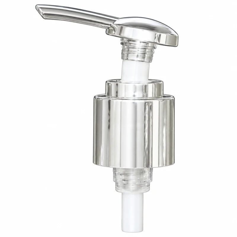 L3-2: Slim silver-tone actuator, white stem and reflective silver-tone collar