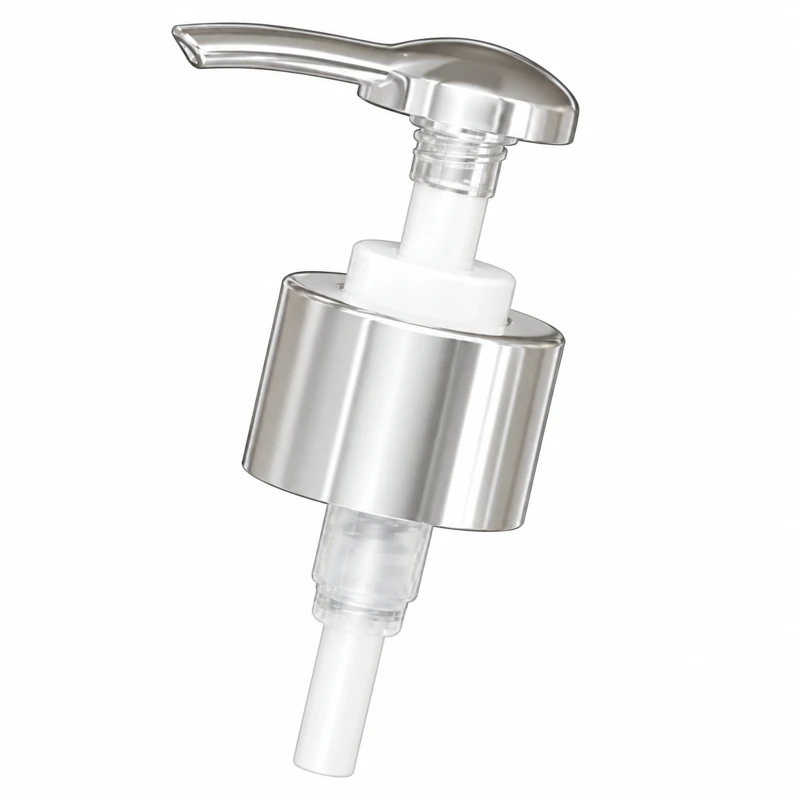 L6-2: Slim silver-tone actuator, white stem and smooth silver-tone collar