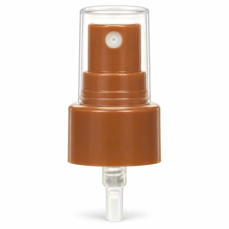 FMA-01 / Reference 30 - 24/410s: Brown sprayer with a smooth brown collar and clear cap