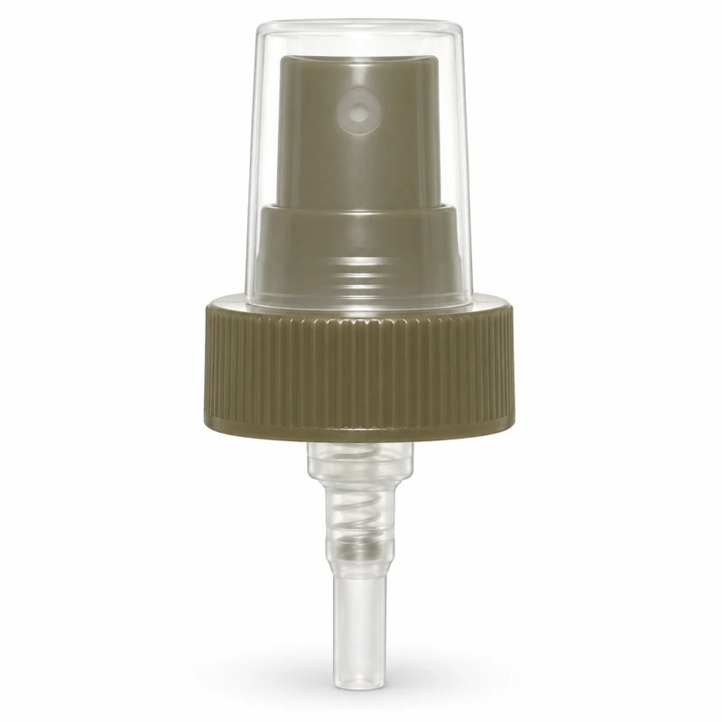 FMA-01 / Reference 33 - 28/400: Dark-gray sprayer with a broad ribbed collar and clear cap