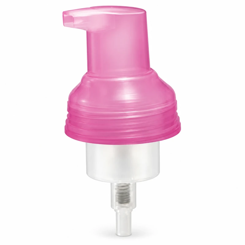 Reference A: Pink uncapped foaming pump with short side-spout actuator