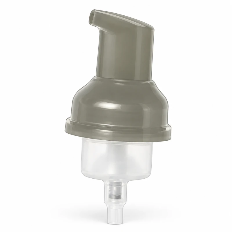 Reference B: Smoke-tone uncapped foaming pump with short sloped actuator