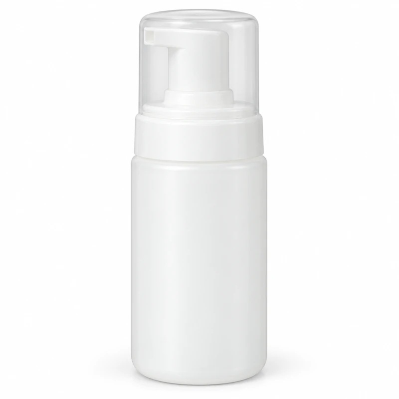 FPP-150: White bottle set with white foaming pump and translucent overcap