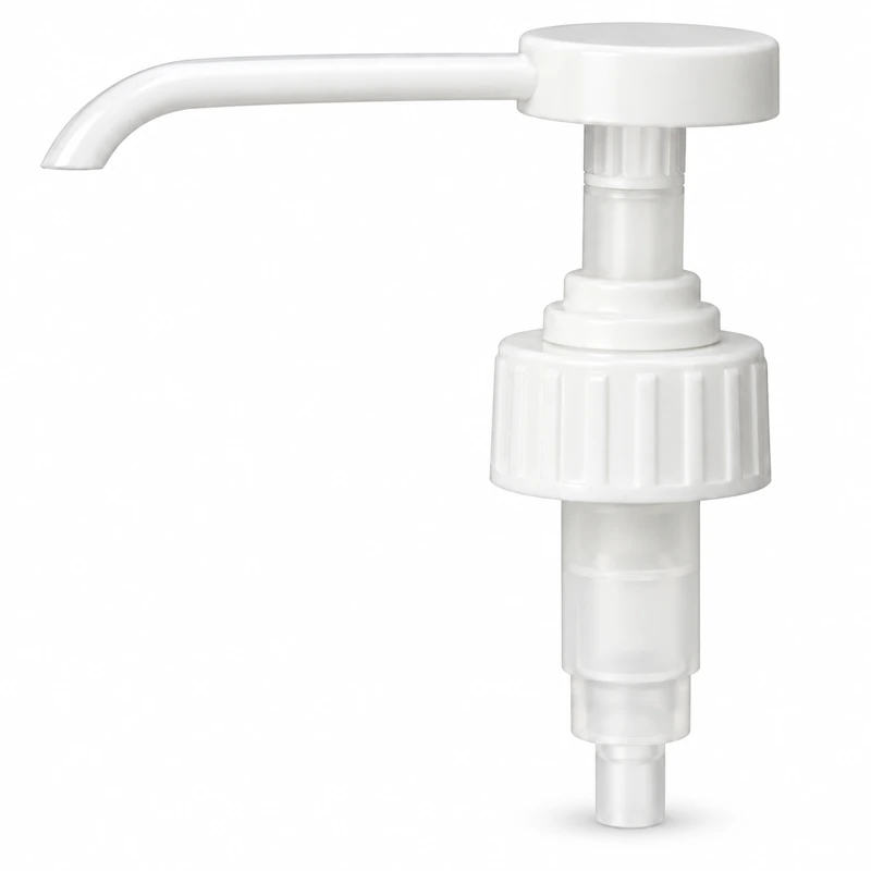 L010: White extra-long bent spout with a broad fluted collar