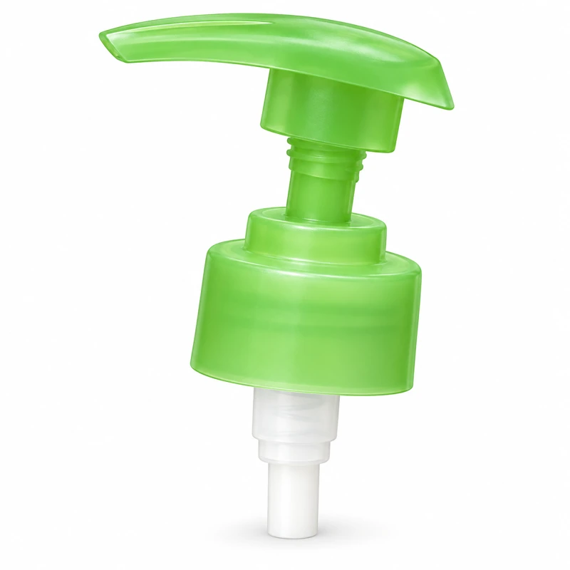 L1-15: Green arched actuator and translucent green collar
