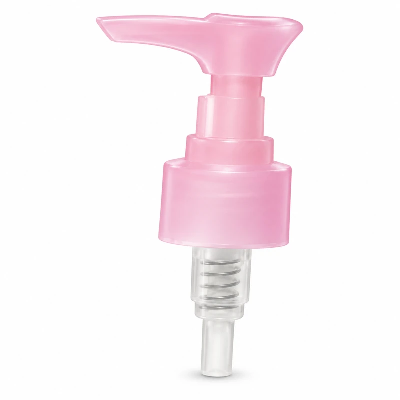 L1-4: Pink broad curved actuator and translucent pink collar