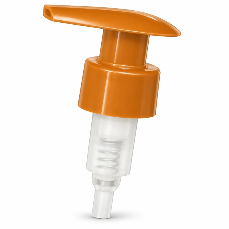 L1-5A / orange: Amber-orange flat actuator and translucent amber collar