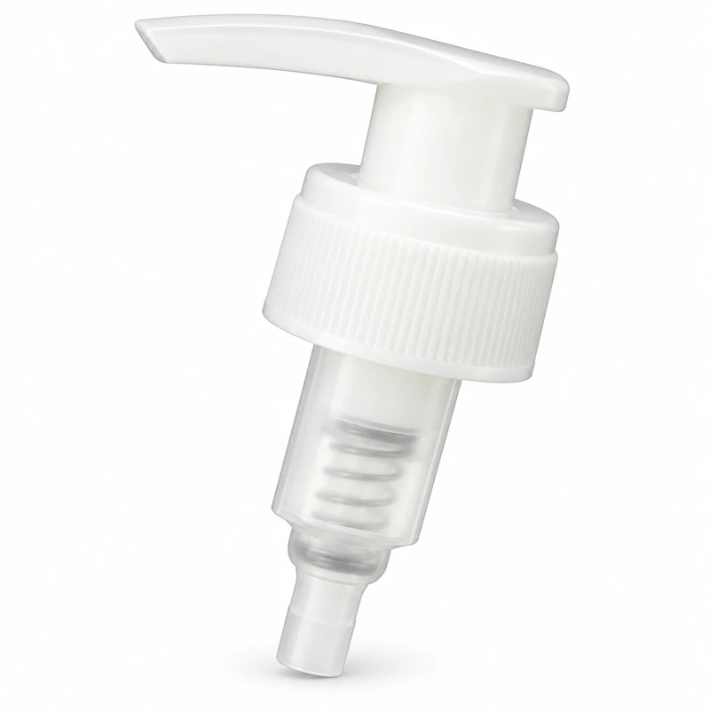L1-5A / white ribbed: White straight flat actuator and ribbed white collar
