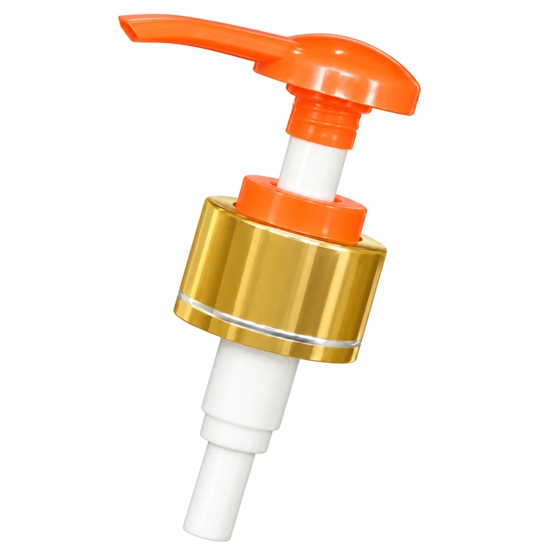 L2-2: Orange actuator with a glossy gold-tone collar