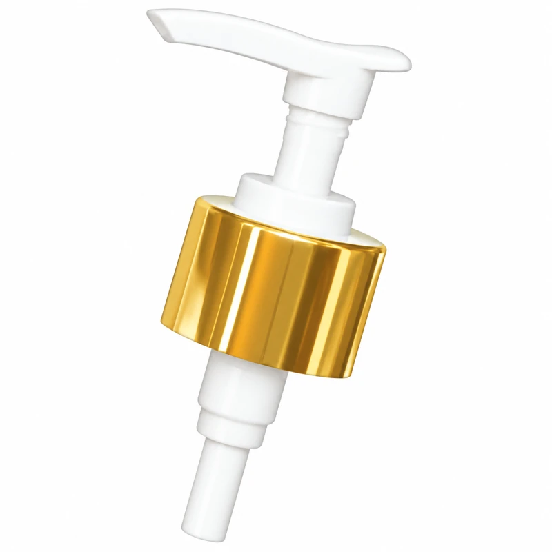 L2-3: White actuator with a glossy gold-tone collar