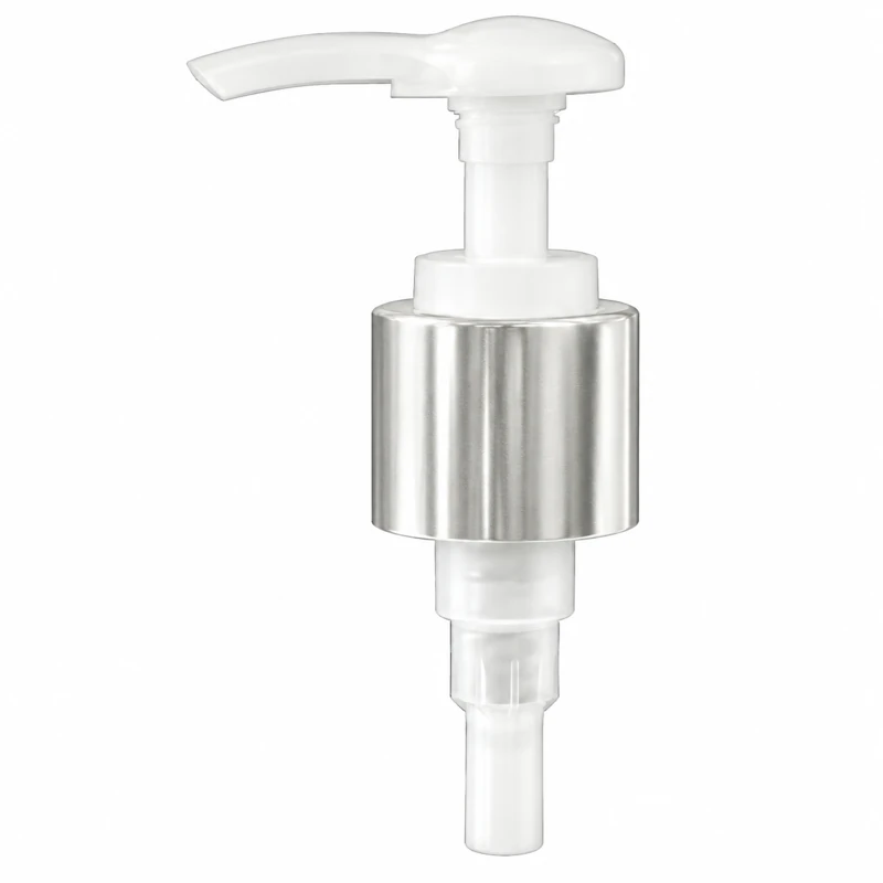 Reference A: White actuator with a silver-tone collar