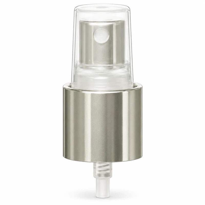 Reference 19 · 22/415: Silver-tone sprayer with white spacer and clear overcap
