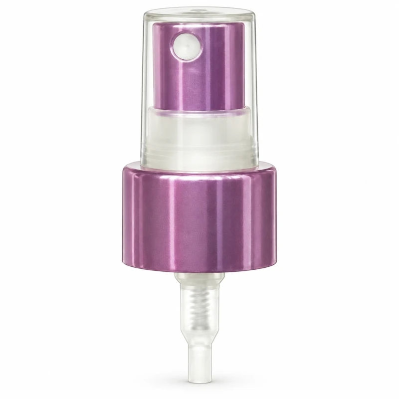 Reference 20 · 24/410: Purple-tone sprayer with white spacer and clear overcap