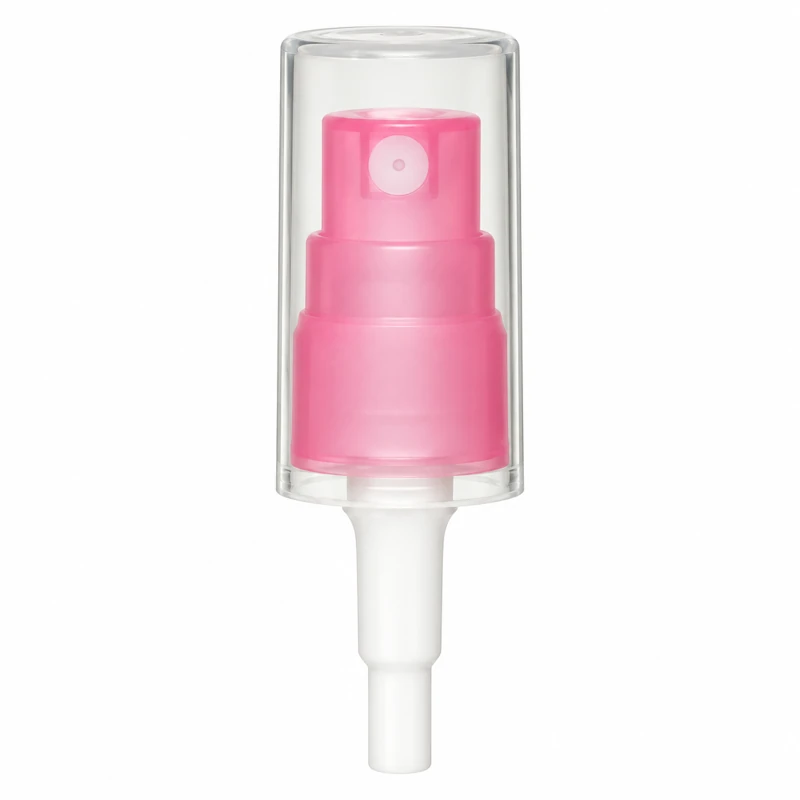 Reference 03 · 14/410: Pink sprayer with a clear cylindrical overcap