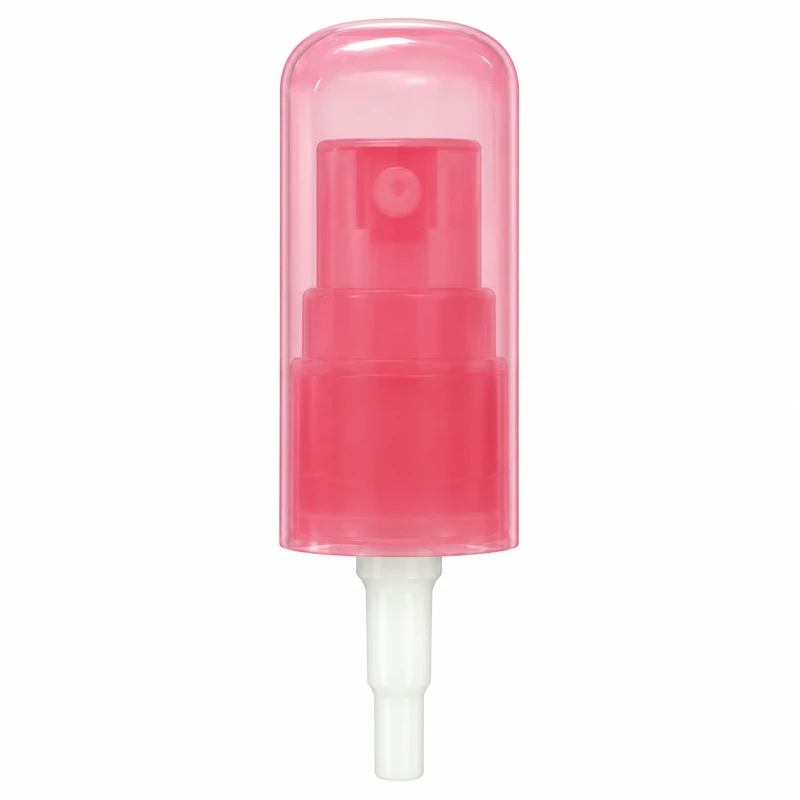 Reference 07 · 18/410: Pink sprayer with a rounded translucent pink overcap