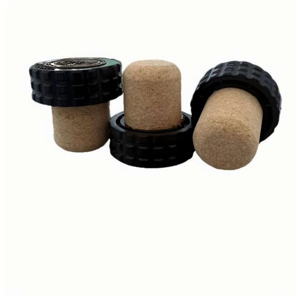 Factory Direct Custom Logo T Shape Bottle Stopper 30*32.5mm Plastic Cork With Natural Cork For Red Wine Beverages